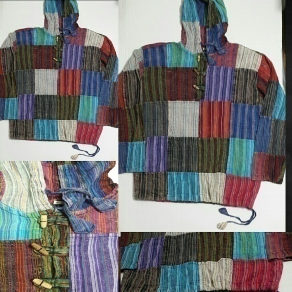 Vintage Cotton Patchwork Hoodie